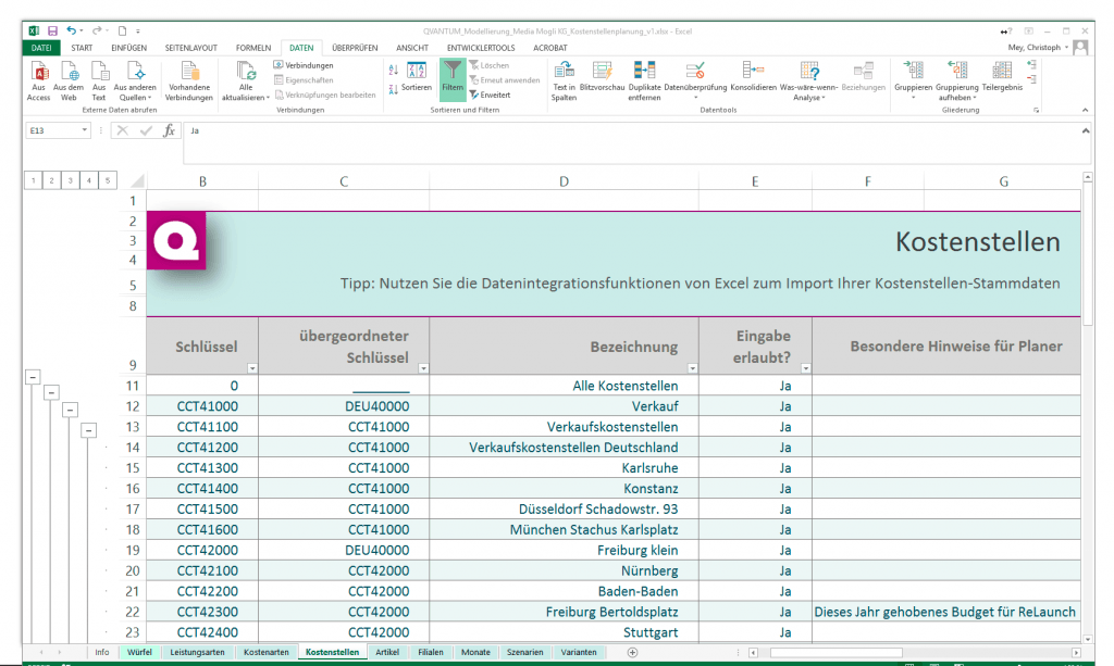 Excel für Modellierung und Reporting
