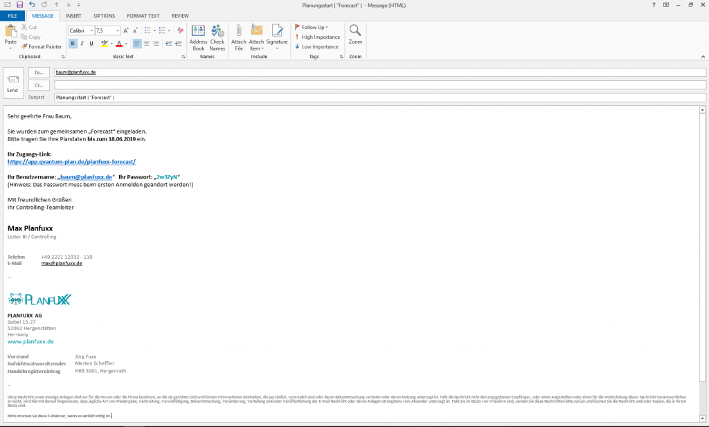 E-Mail Benachrichtigung